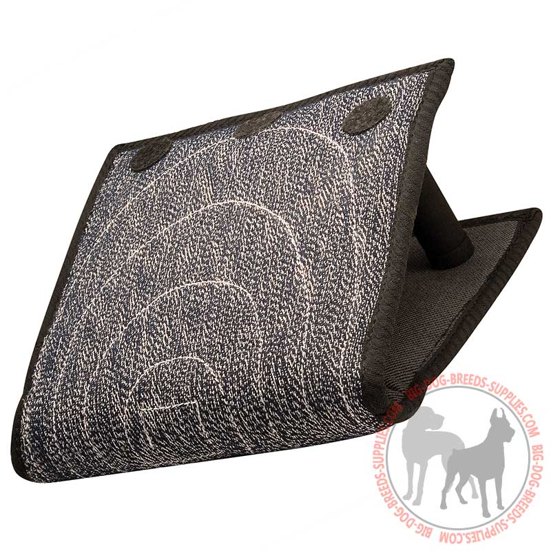 French Linen Bite Builder with Three Handles for Training Puppies and Young Dogs