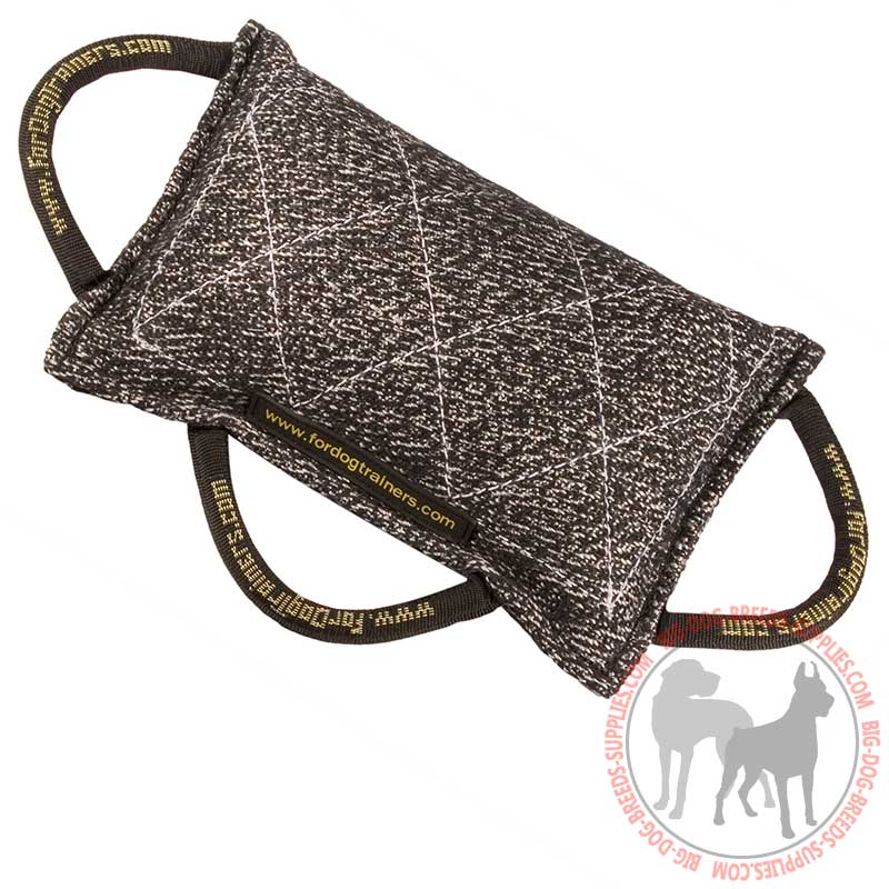 French Linen Bite Pillow with 3 Handles for Training Young Dogs