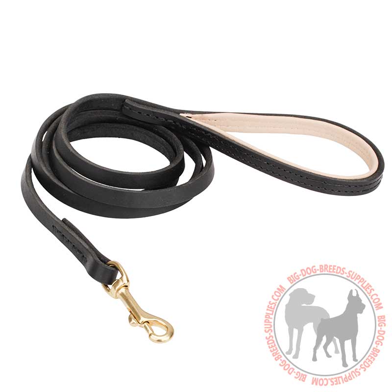 High-end Leather Dog Leash with Padded Handle