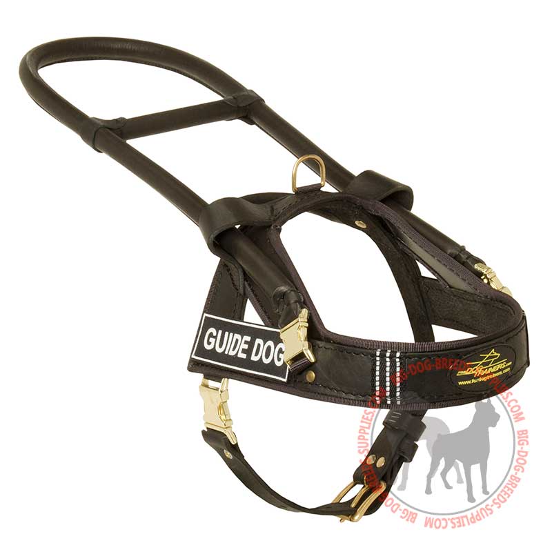 Leather Dog Harness for Guide and Assistance
