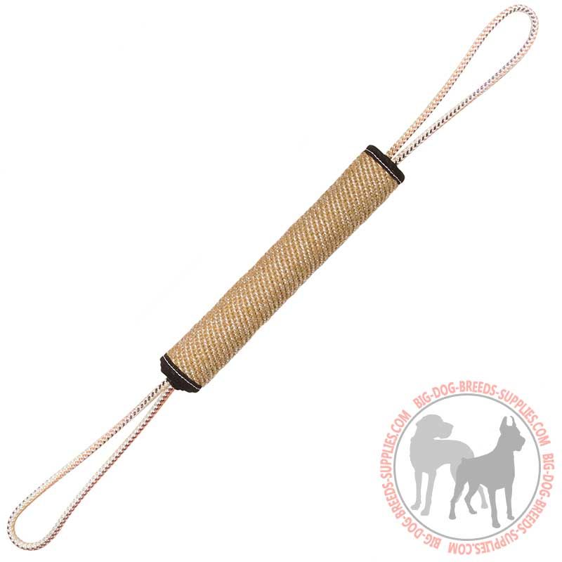 Found Rolled Jute Tugs with 2 handles for puppy training