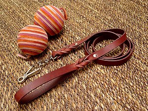 Handcrafted leather dog leash with quick release snap hook for Mastiff