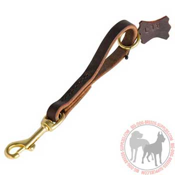 Dog leather leash for use in high traffic areas