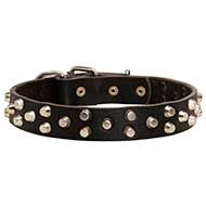 Designer Pyramid Studded Leather Canine Collar