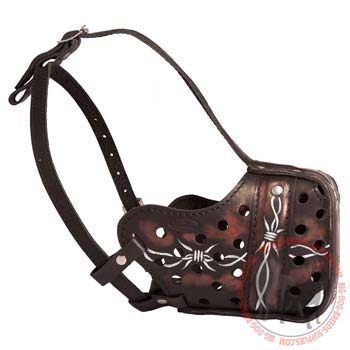 Dog Leather Muzzle with Perfect Air Flow