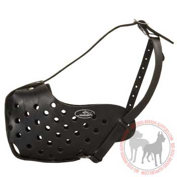 Leather dog muzzle for attack work