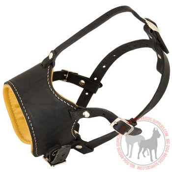 Leather Dog Muzzle with Nappa Leather Padding