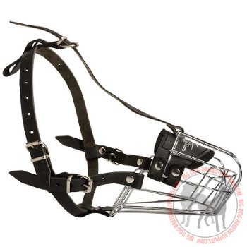 Metal basket dog muzzle adjustable